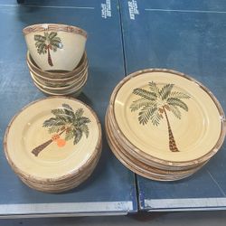 Palm tree Plate And Bowl Set