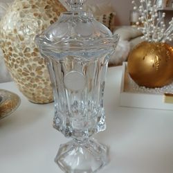 Antique Glass Vase With Lid 
