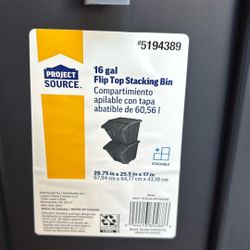 2 16 Gallon Flip Top Storage Bins