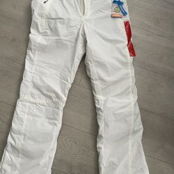 Columbia White Snow Ski Pants Size M NWT