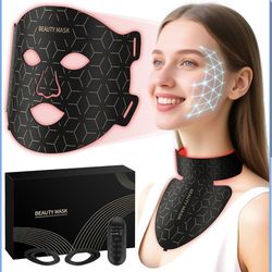 LED Face & Neck Light Therapy Mask — 7 Colors, Anti-Aging, Rechargeable