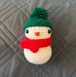 Handmade Crochet Snowman Amigurumi