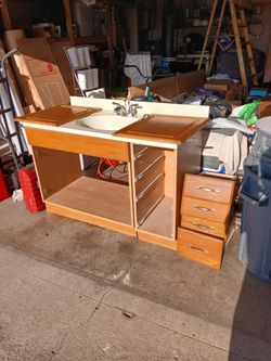 Vanity Cabinet,  Counter Top,  Faucet And Mirror Cabinet all for 120.00
