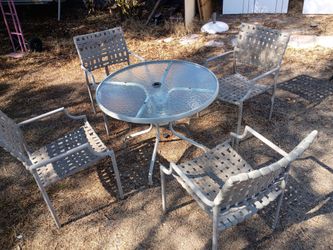 Glass Patio Table Set