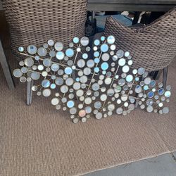 Mirror silver tone wall decor