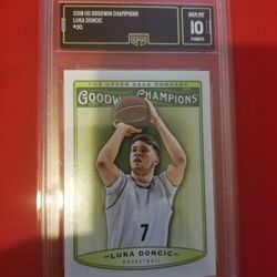 LUKA  DONCIC  ROOKIE CARD GRADED 10 2019 UD GOODWIN  CHAMPIONS #30