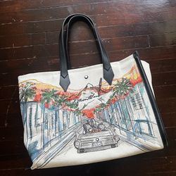 Montblanc Canvas leather tote