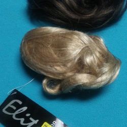 ponytail, ash blonde and brown / coleta, rubio ceniza y marrón