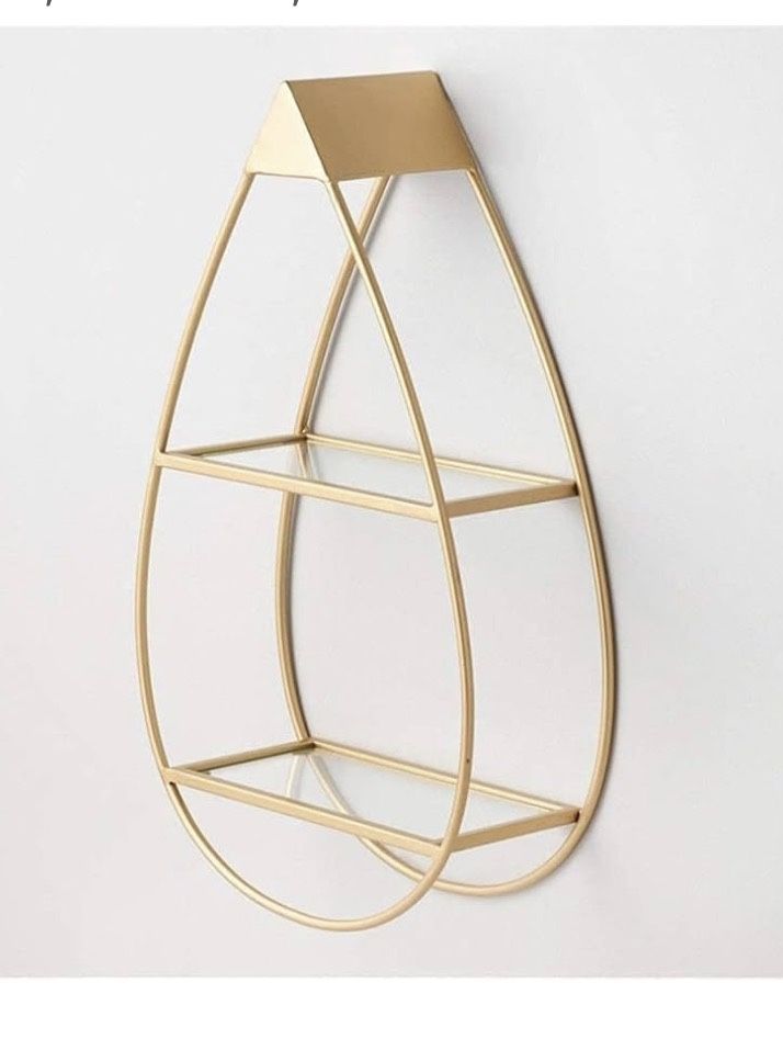 Shelf / Shelving Brass Gold Glass Teardrop