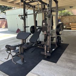  Smith Machine SM1001/FID Adj Bench/Gym Equipment/Fitness/Squat Rack/‼️⭕️WEIGHTS AND OLYMPIC BARBELL SOLD INDIVIDUALLY ⭕️‼️FREE  DELIVERY🚚 