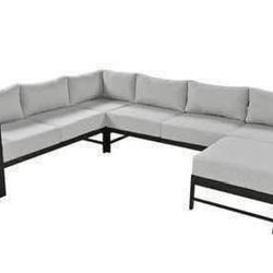 Assembled New Metal Frame Outdoor Sofa Set Thick Cushions Patio Furniture Modular Set