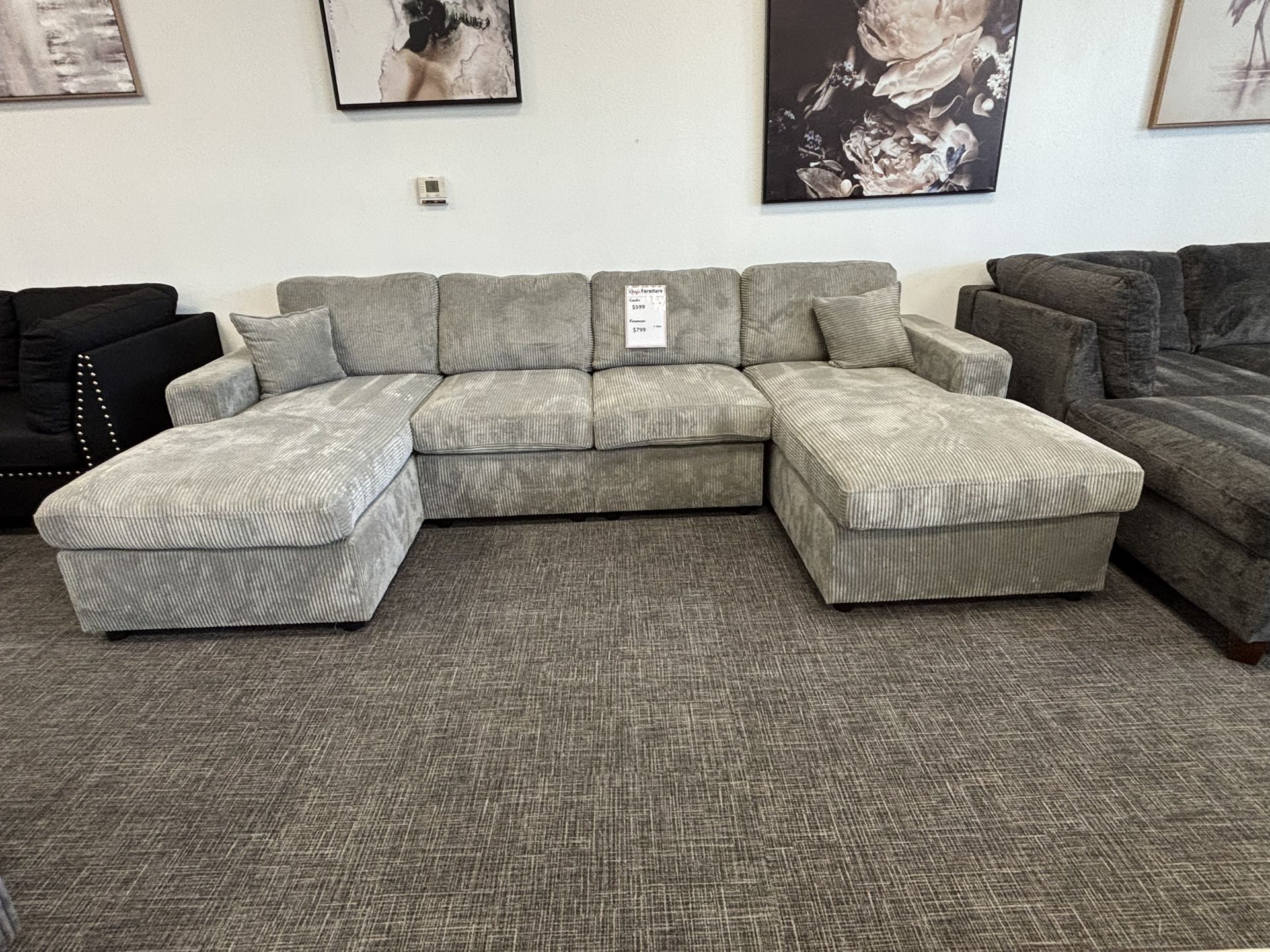 Spacious Style! Light Gray U-Shape Sectional β $599 ποΈβ¨