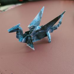 Blue Origami Dragon