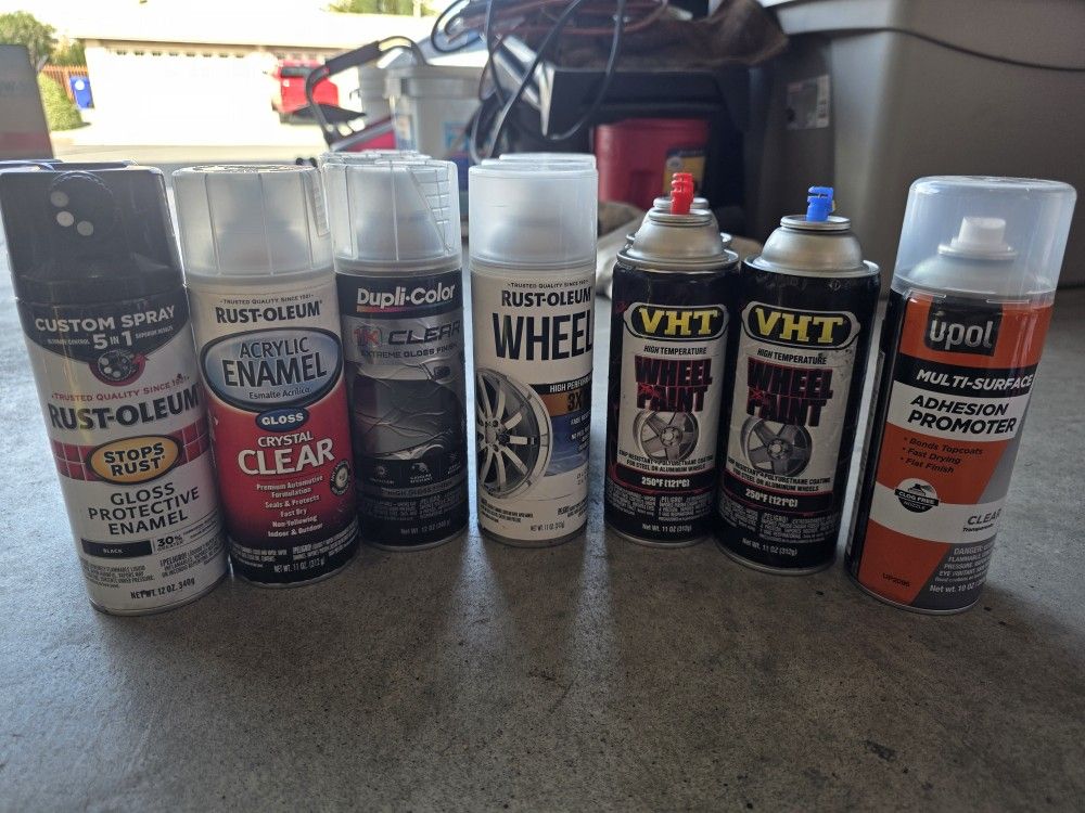 $5 Each Spray Paint Cans Clear Black Rim Wheel