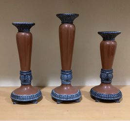 Fitz and Floyd Ceramic candleholder set