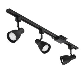 Step Baffle 3-Light Black LED Track Lighting