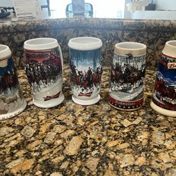 Vintage Budweiser Beer Steins Various Collectible Years Makes A Great Christmas Gift For The Collector This Year