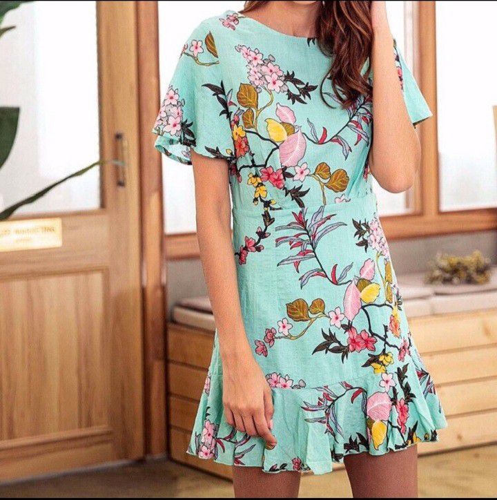 NWT Teal Floral Dress Size S. 