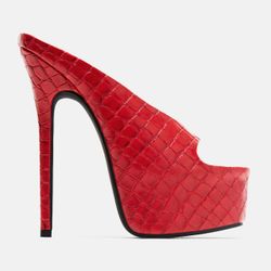 New Red Platform Heels Size 8 