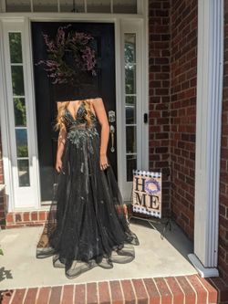 Black And Silver Prom Dress