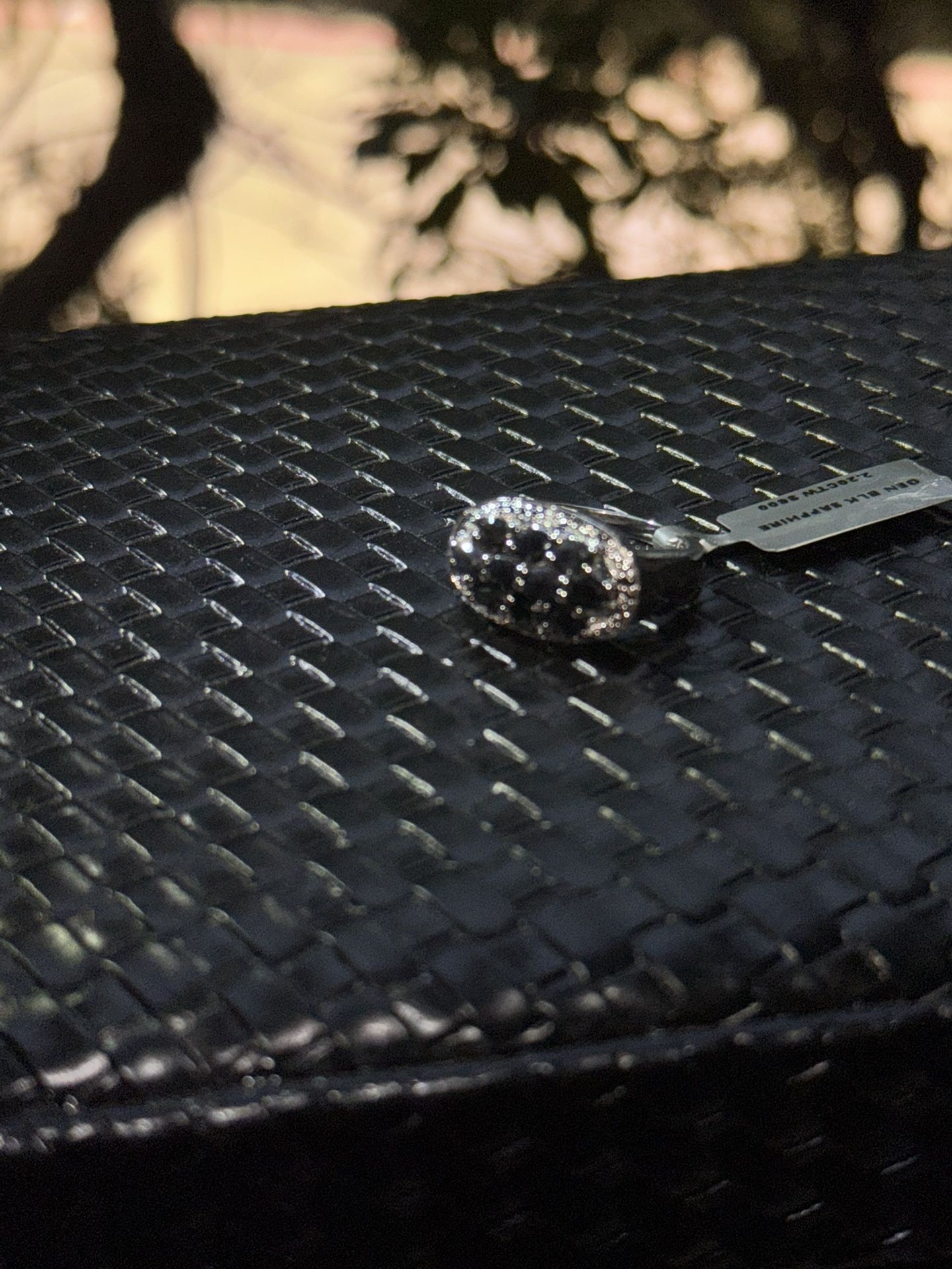 Black Sapphire, Universal Size 7 Ring 925 Silver