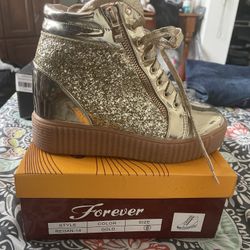 Gold Heeled Sneakers