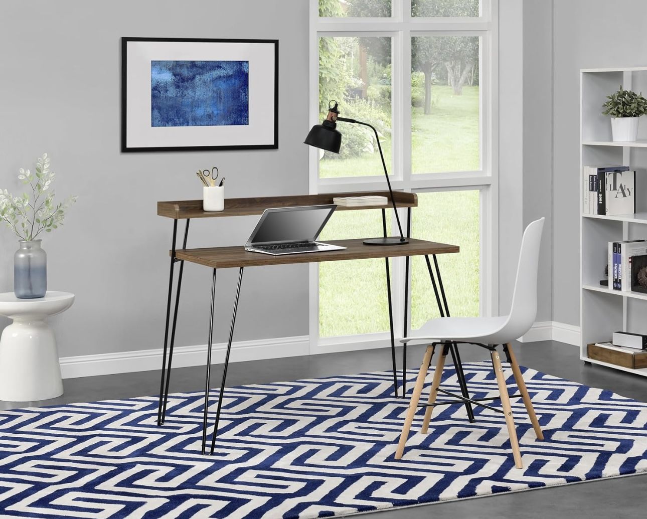 Ameriwood Home Haven Retro Desk with Riser, Walnut