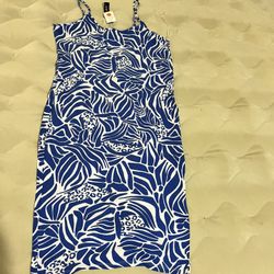 Blue White Sun Dress 1X