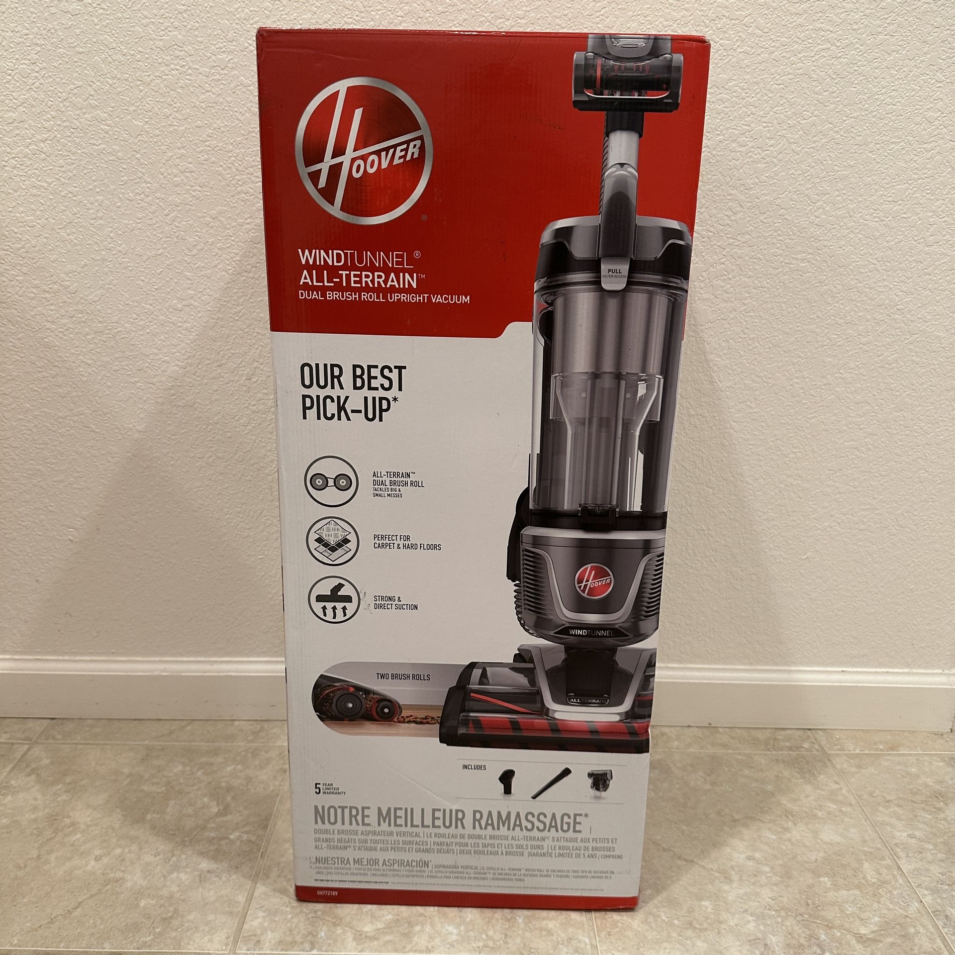 BRAND NEW - Hoover Upright Vacuum, WindTunnel All Terrain Bagless, Strong Suction
