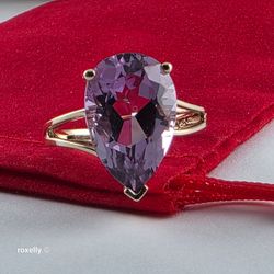 10K Yellow Gold Amethyst Gemstone Ring Size 6.75, Solid Gold!/ Anillo de Oro con 1 Amatista! 👌🎁Post Tags: 10k 14k