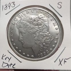 1893-S Morgan Silver Dollar $1 VERY GOOD RARE KEY DATE
