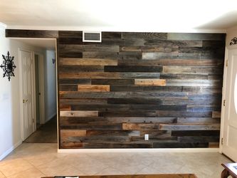 Reclaimed wood accent wall