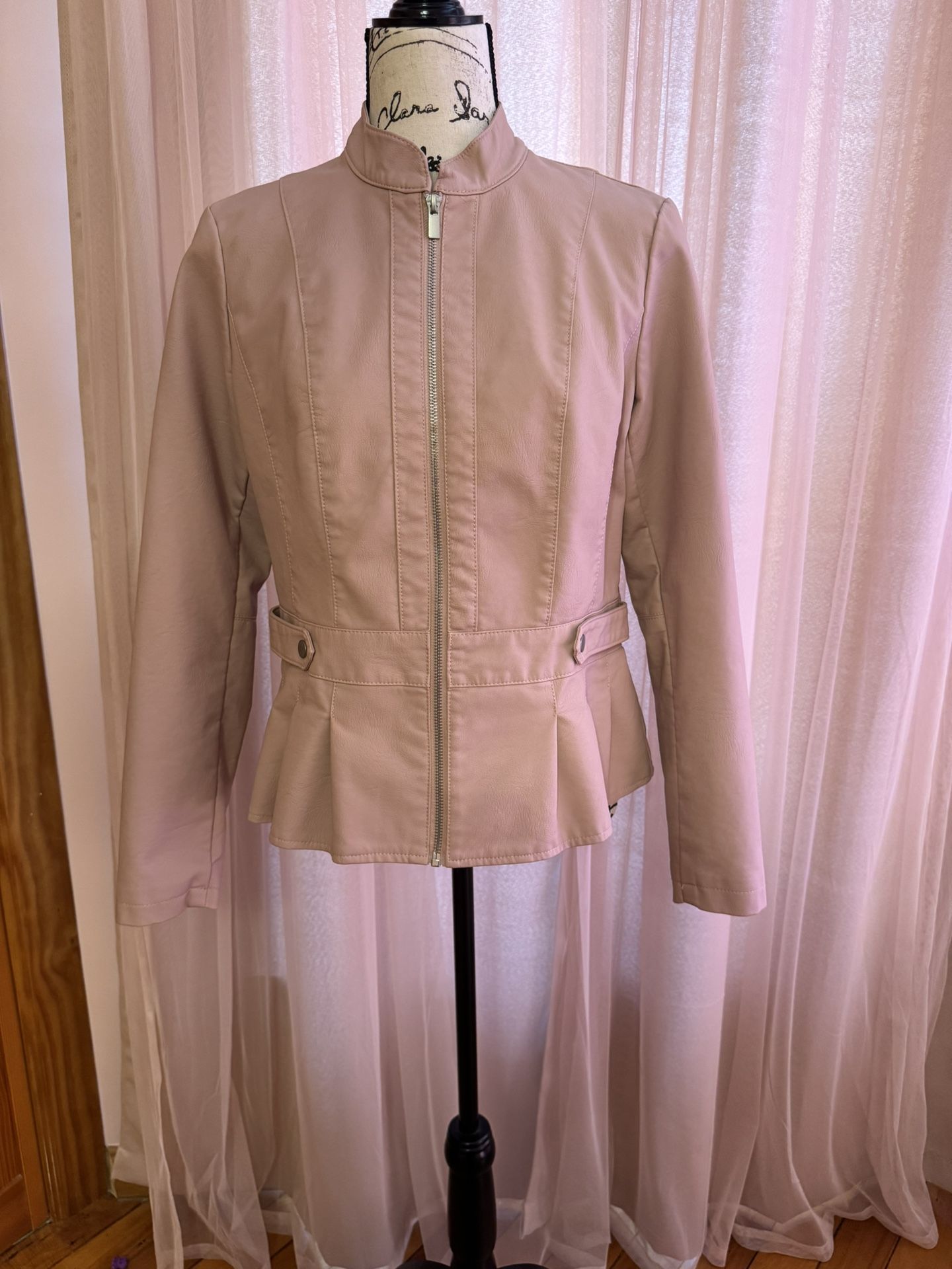 Baccini Faux Leather Pink Jacket