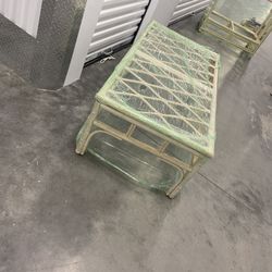 Beautiful Bamboo Coffee Table With Glass Top