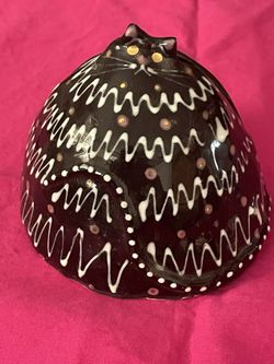 VINTAGE Studio Art Pottery Whimsical Clay Cat Figurine Signed