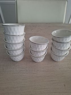 White Ceramic Espresso Turkish coffee Cups Set of 12