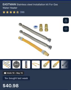 EASTMAN Stainless steel Installation kit For Gas Water Heater