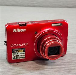 Nikon Coolpix S6300 16MP Red Digital Camera, 4GB SD Card And Battery - TESTED 📷 📷
