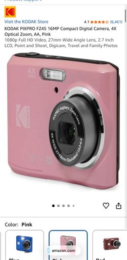 Kodak PINK camera with pink case and usb reader for phone