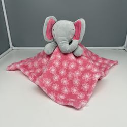 Gray Elephant Lovey with Pink Floral Blanket - Tag removed but never used. 