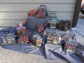 13 House Collection of the Bradford's Exchange "America's Most Haunted" Authentic Hawthorne Village