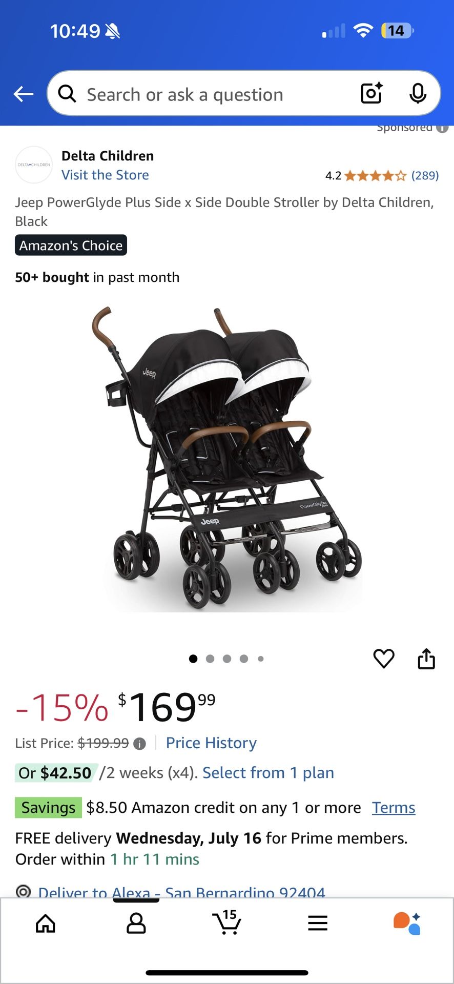 Jeep Double Stroller