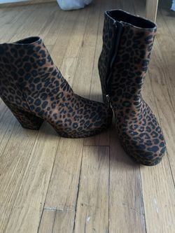 Animal print ankle boots