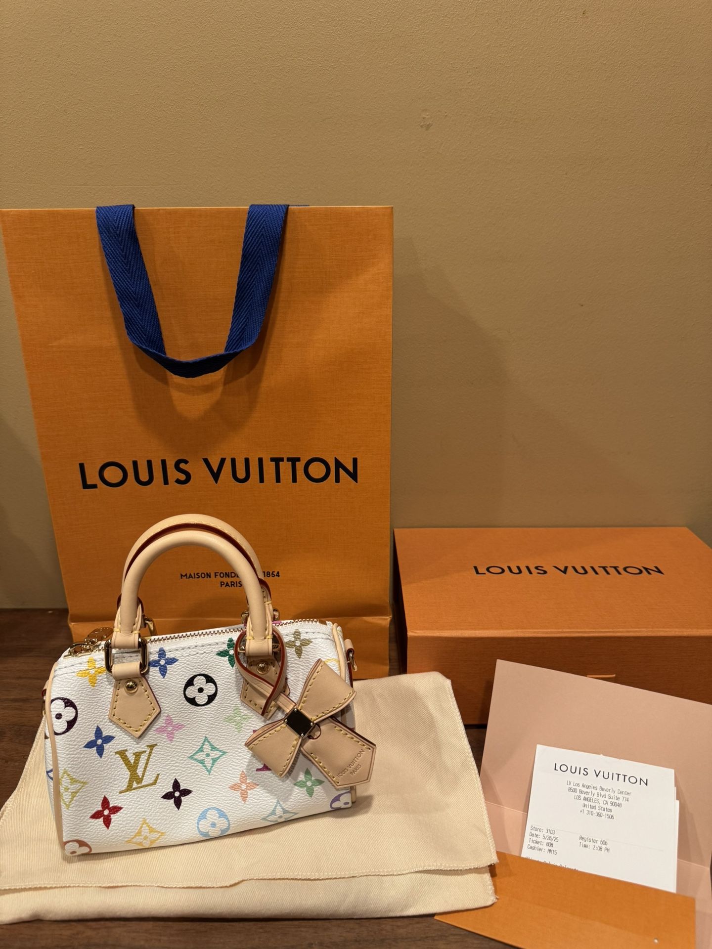 Louis Vuitton  X Takashi Murakami Nano Speedy Bag White Multicolore 
