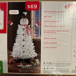 6.5 Foot Pre-lit Snow Man Christmas Tree