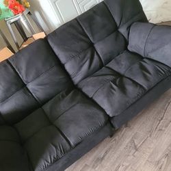 Mainstays 72" Black Suede Memory Foam Futon (MAKE ME AN OFFER!!) 