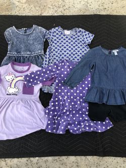 5 dresses all various sizes but are about a size 3t