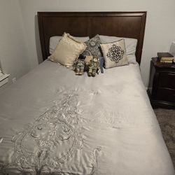 Full Size Bed With Mattress, Box Spring, Night Stand, And Microwave 