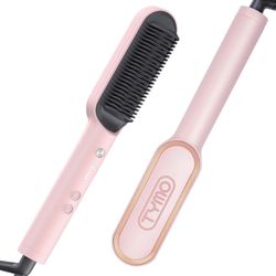 TYMO Ring Pink Hair Straightener Brush Comb - Pink