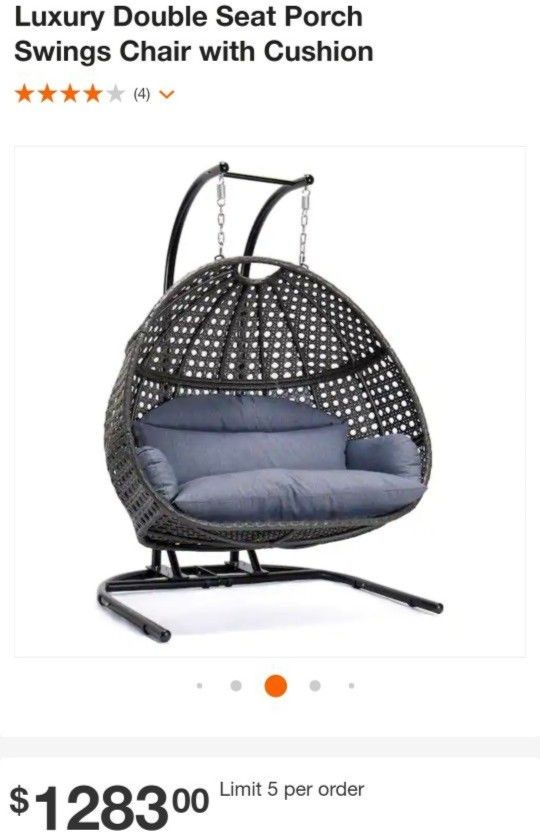 Double Seat Patio Swing Chair